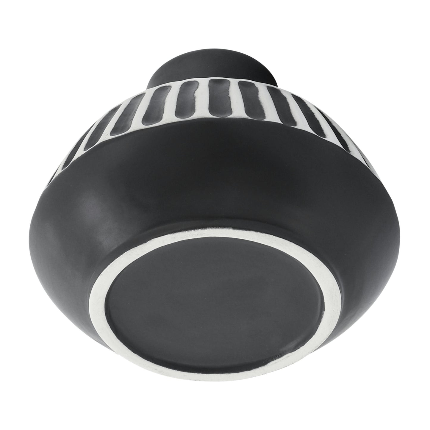 Cer, 5"h Tribal Vase, Black