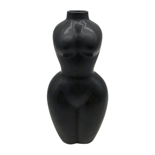 Dol, 12"h Torso Vase, Black