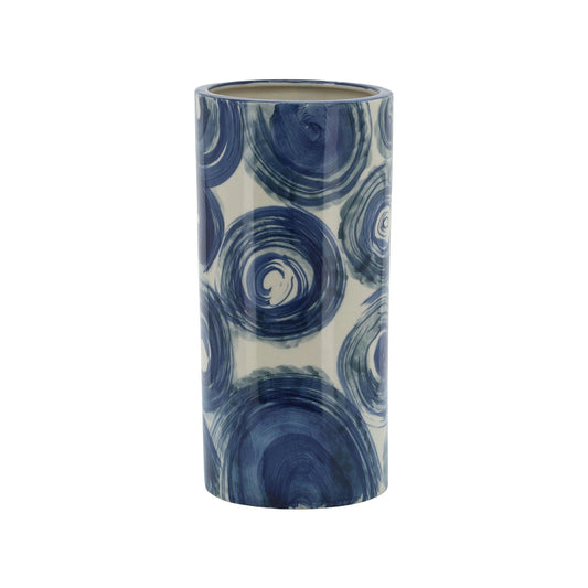 Cer, 10" Cylinder Vase, Blue