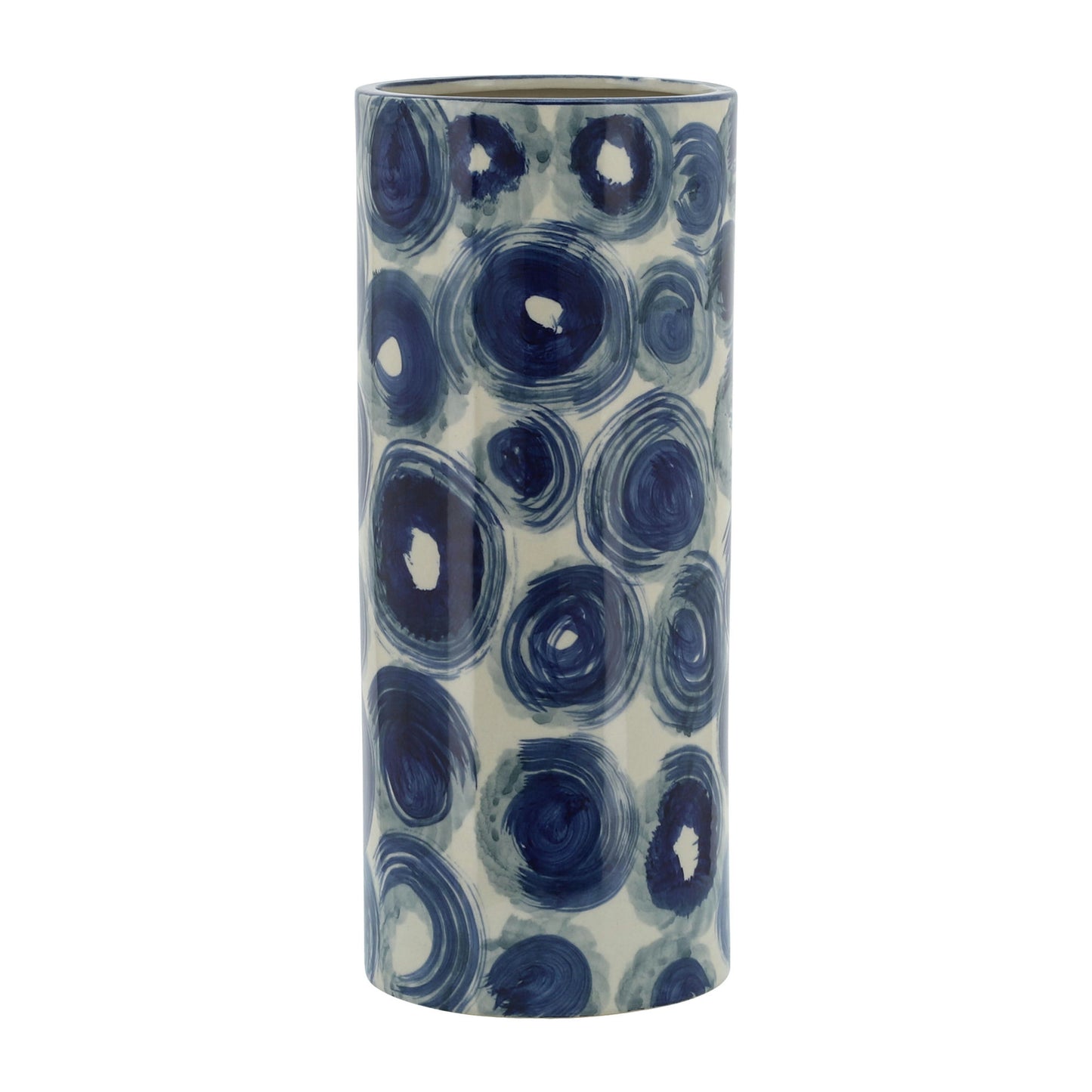 Cer, 15" Cylinder Vase, Blue