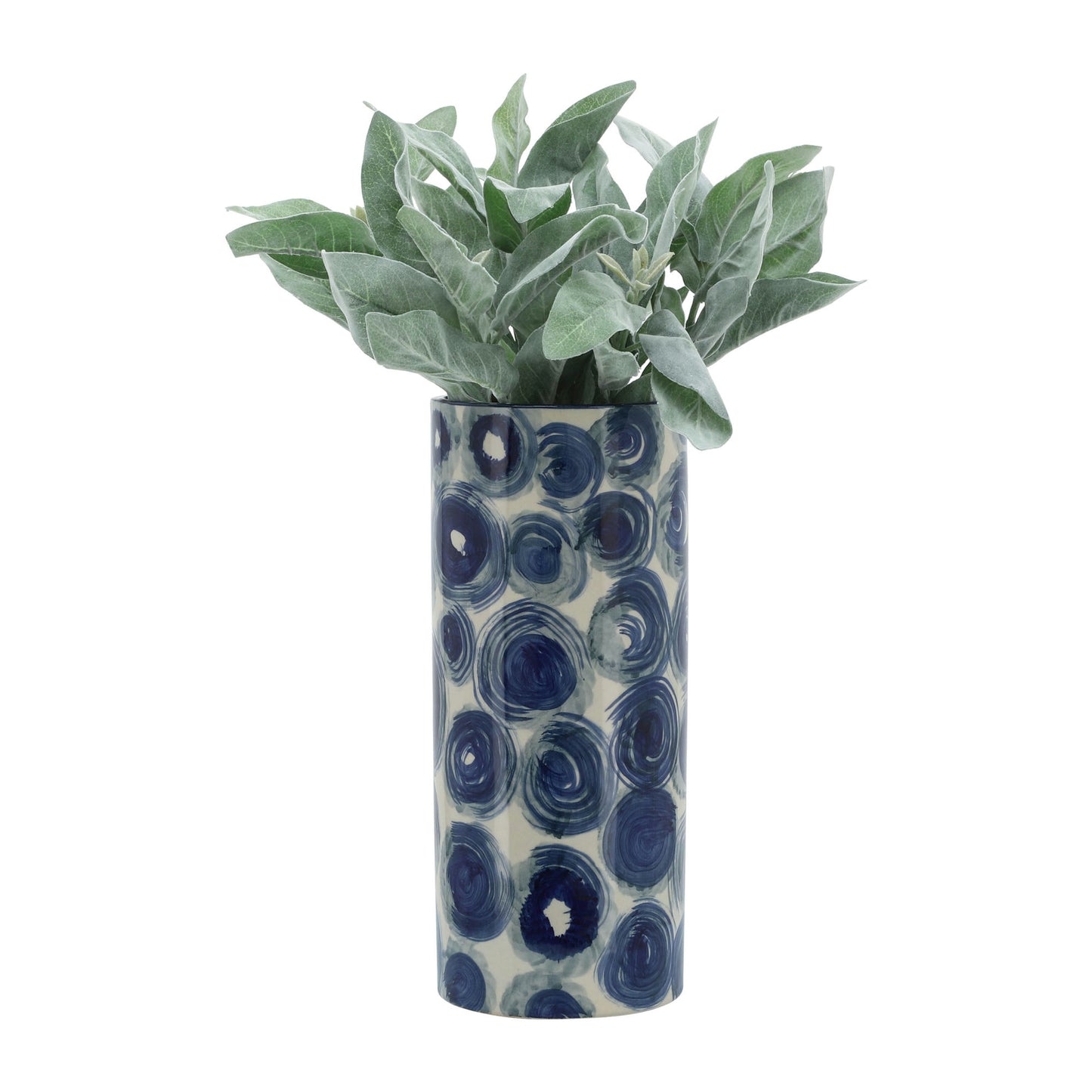 Cer, 15" Cylinder Vase, Blue