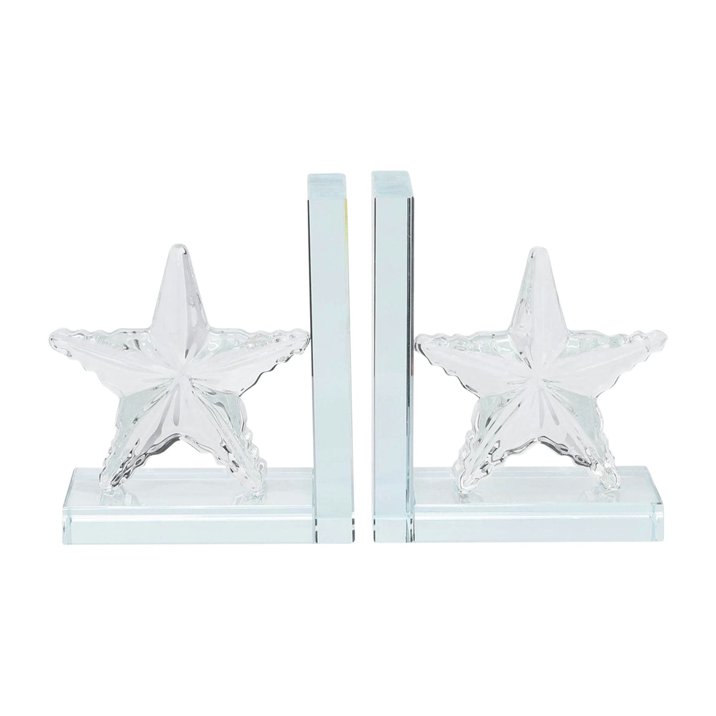 Crystal, S/2 5"h Star Bookends