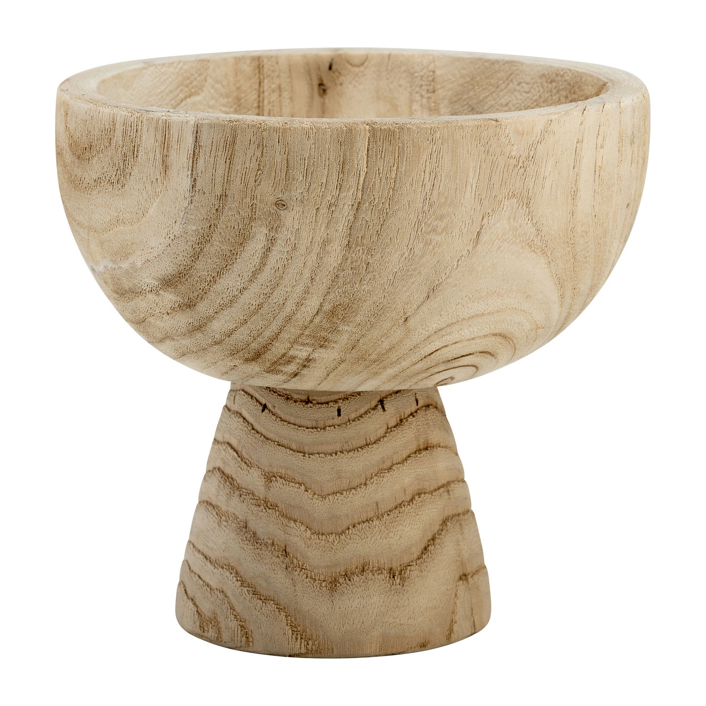 Wood, 8" Bowl W/ Stand, Dark Natural