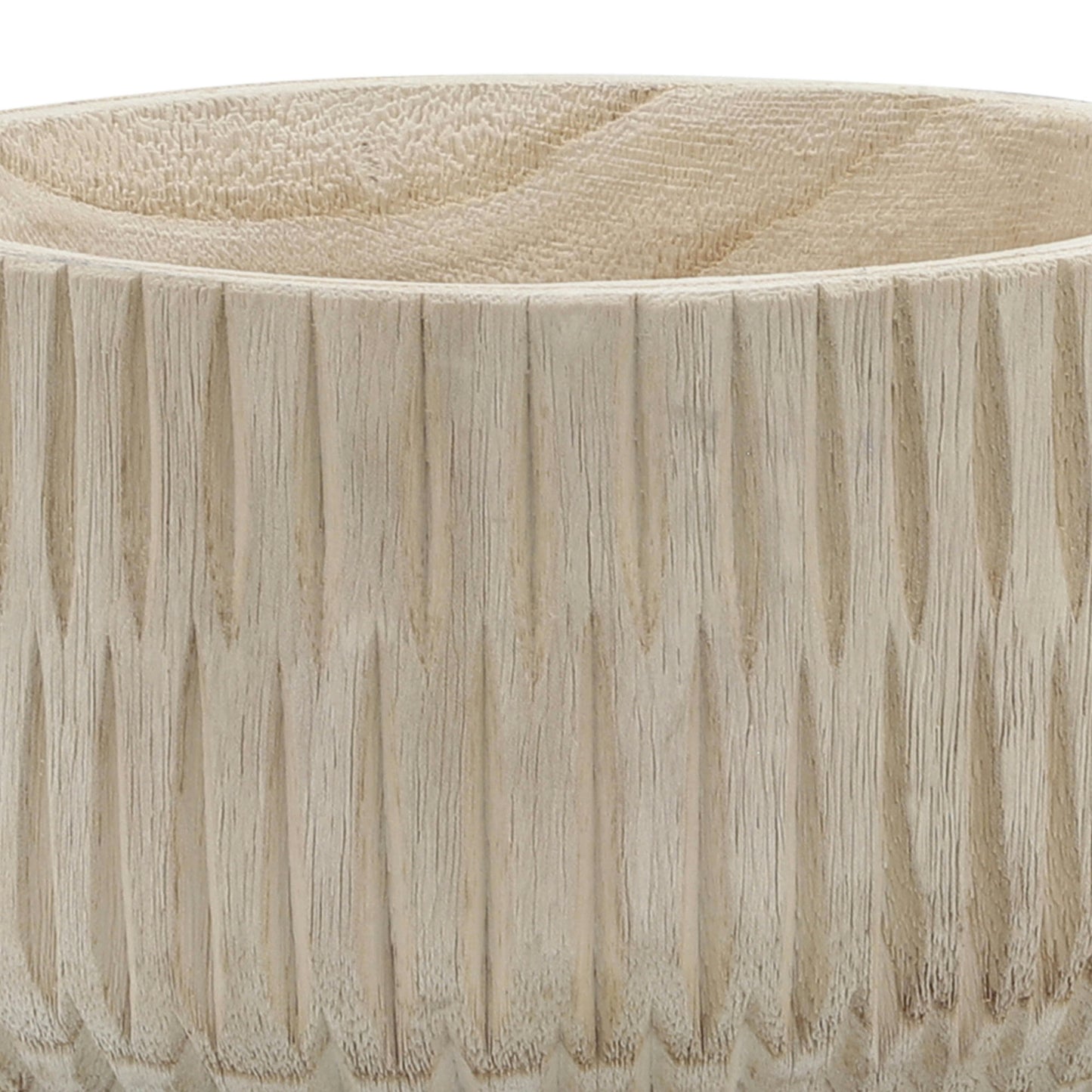 Wood, 8" Ridged Bowl, Natural