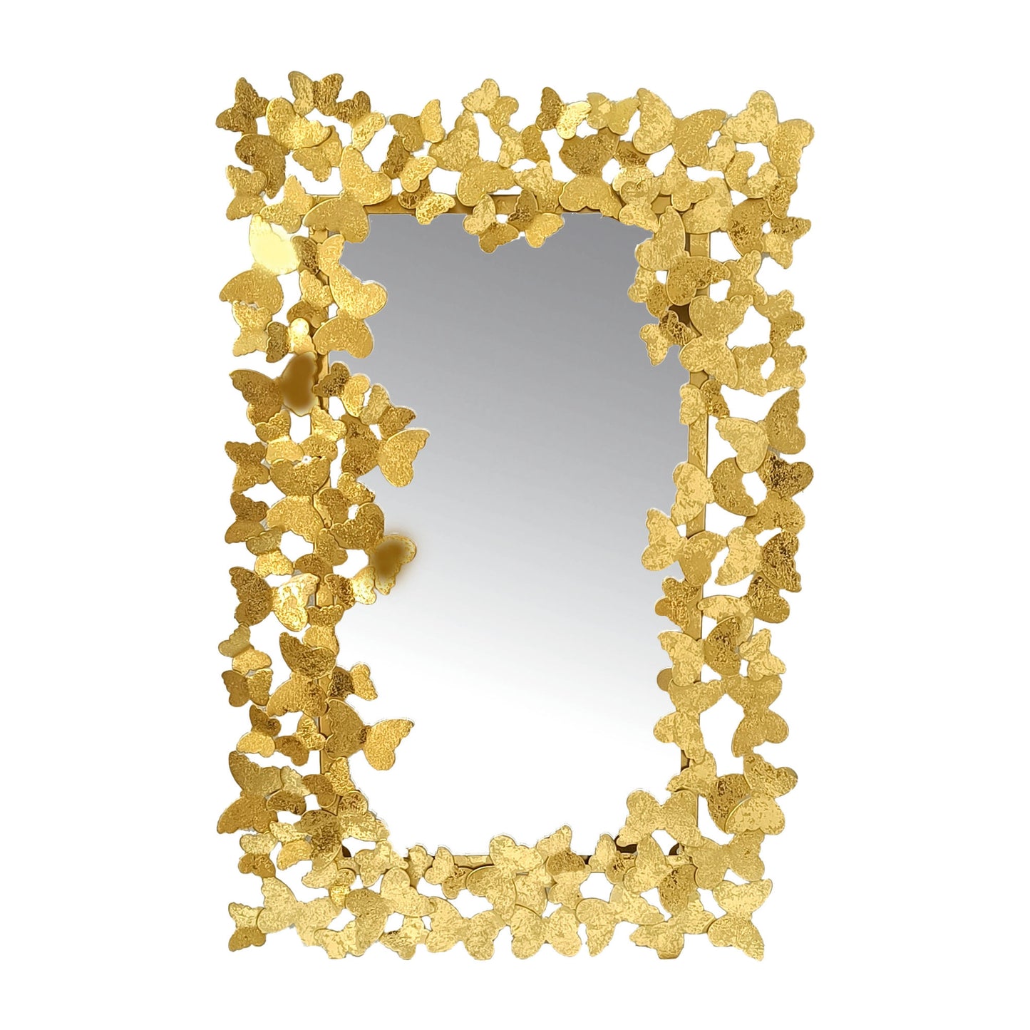 Metal 24x36 Butterfly Rect Mirror Gld