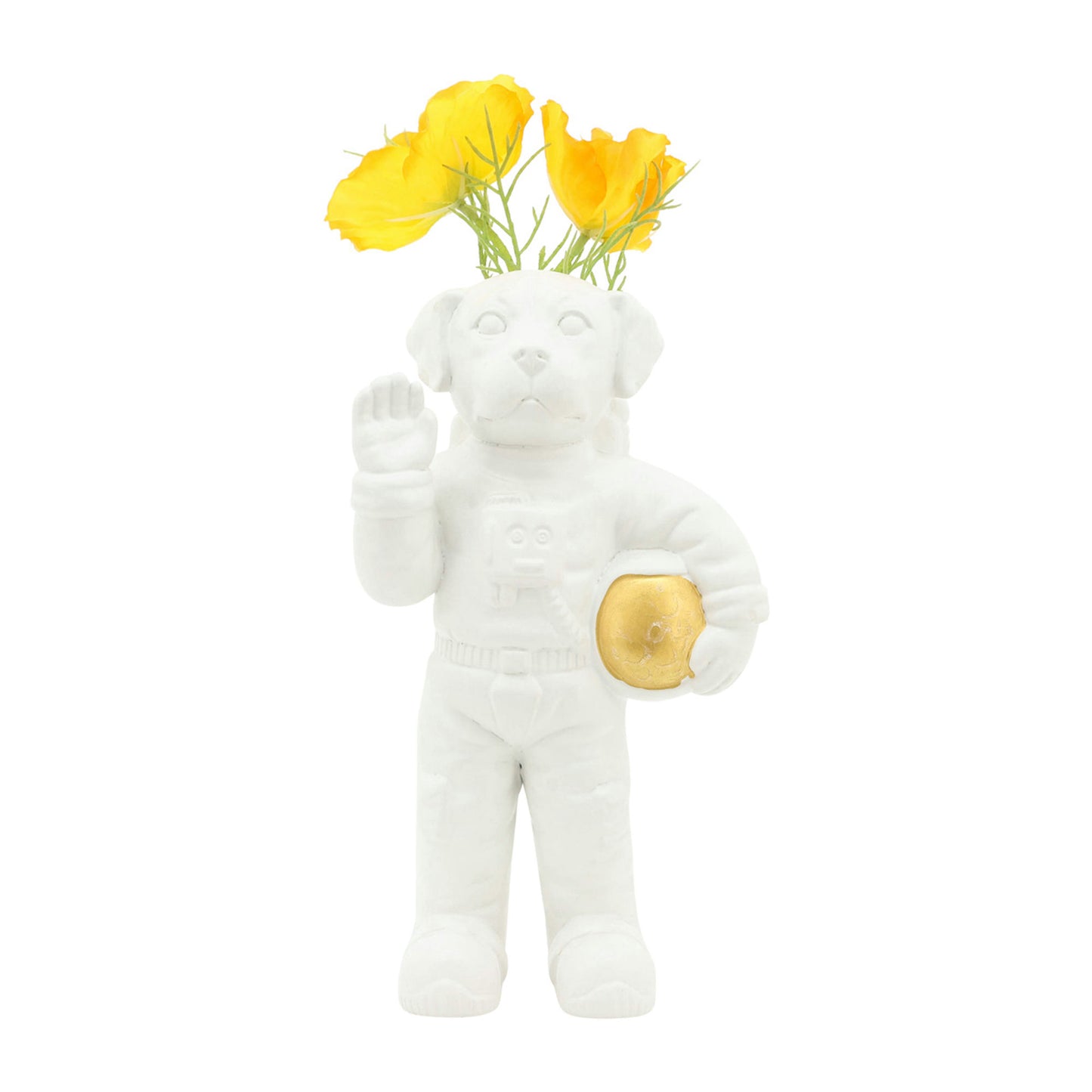 Cer,12",astrodog Deco,white/gold