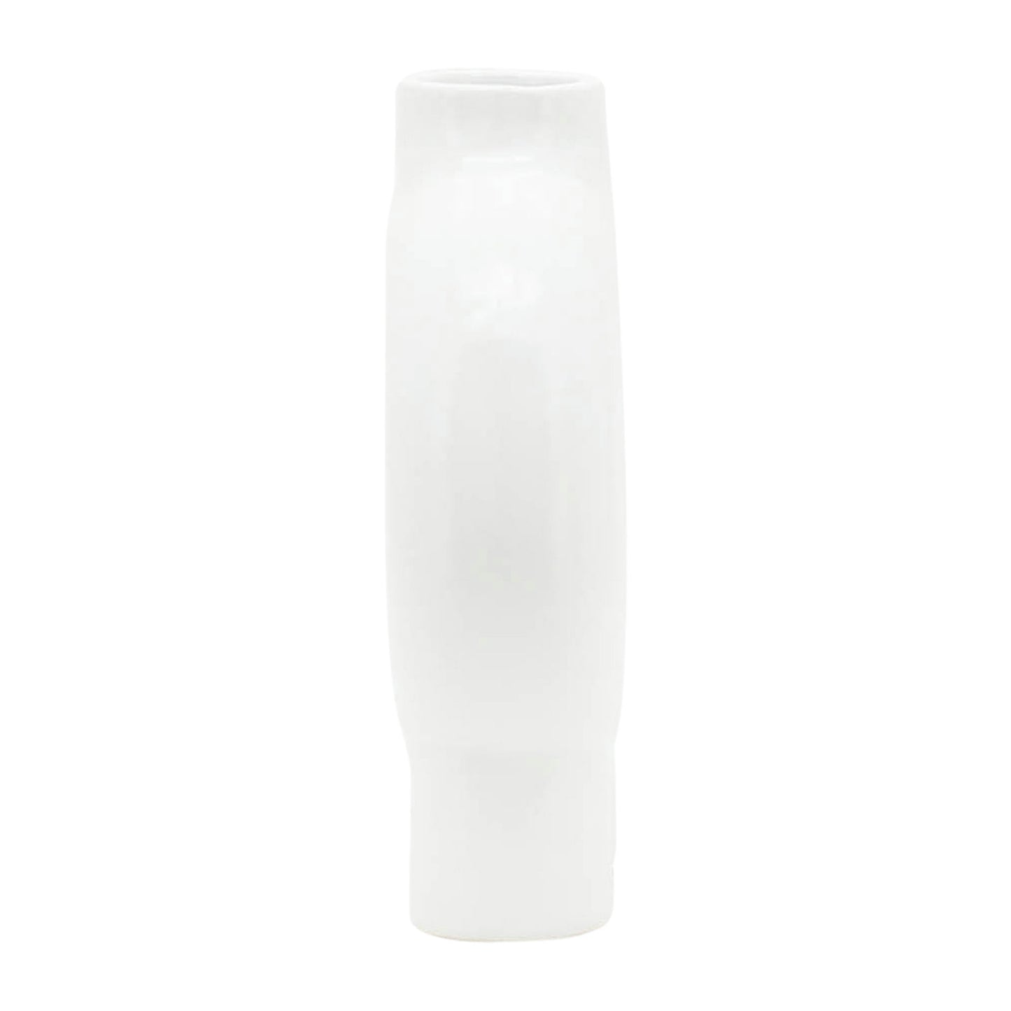 Cer,7",donut Footed Vase,white
