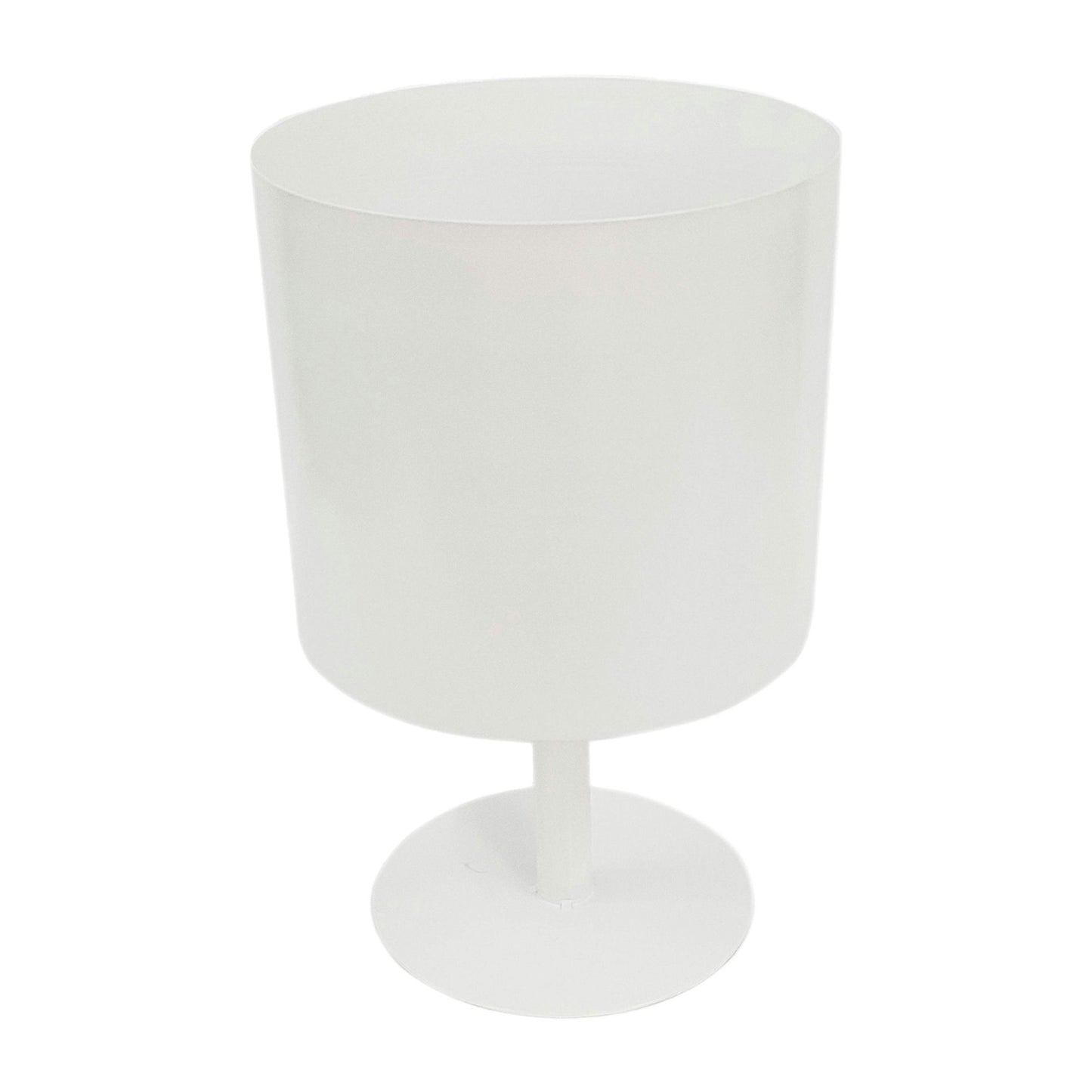Ec Metal,8",flat Round Base Planter,white
