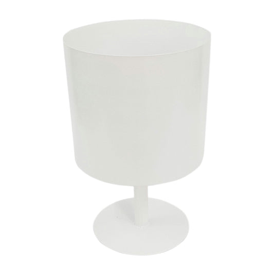 Ec Metal,8",flat Round Base Planter,white