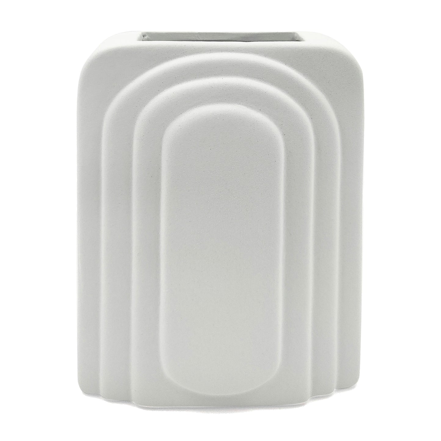 Dol, 7" Rectangular Vase, White