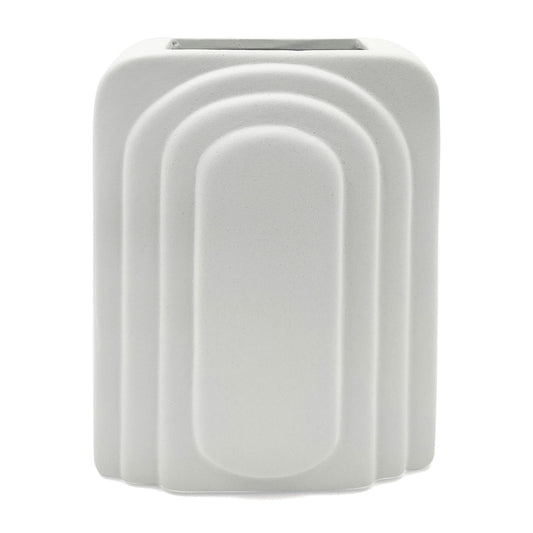 Dol, 7" Rectangular Vase, White