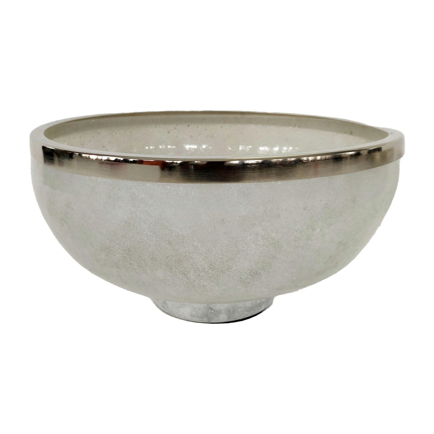 Glass,13",bowl W/ring Deco,white