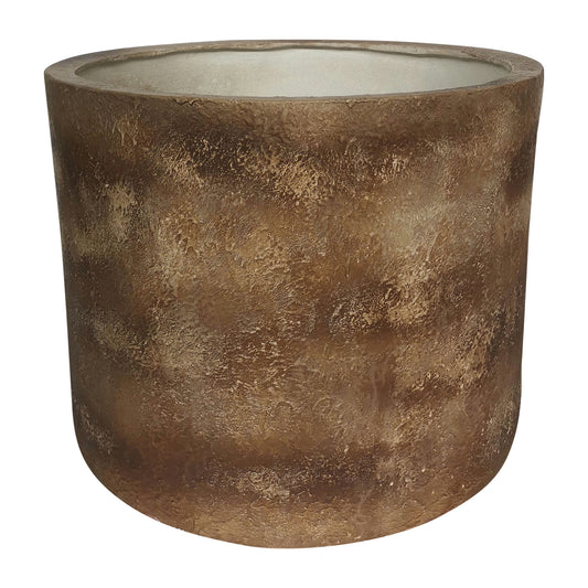 Ec Resin, 24"d Round Planter, Brown