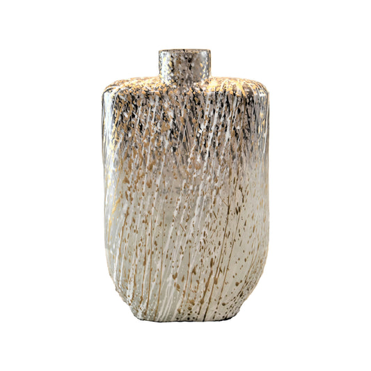 Glass,10",striped Stained Vase,multi