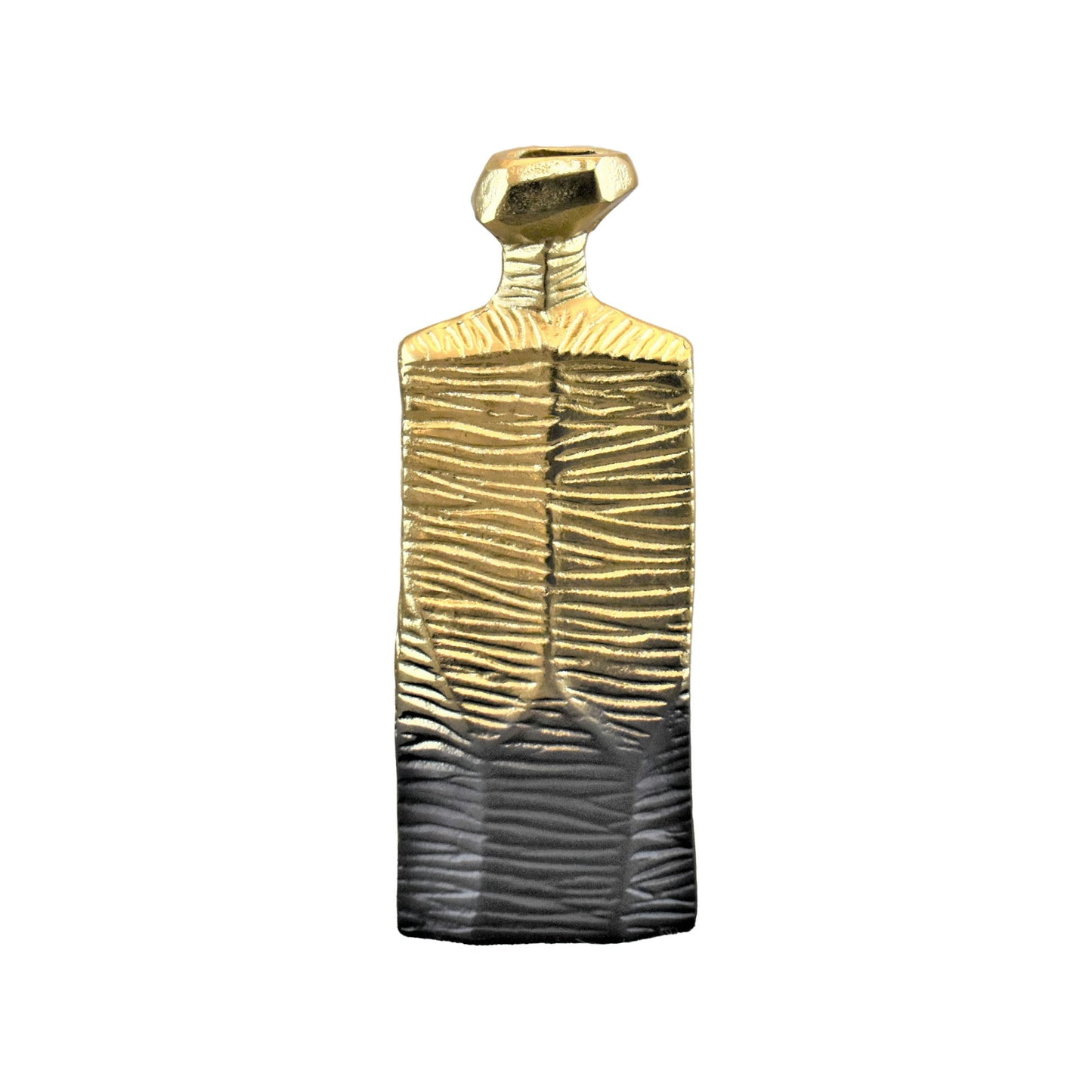Metal,9",rigged Vase,gold/black