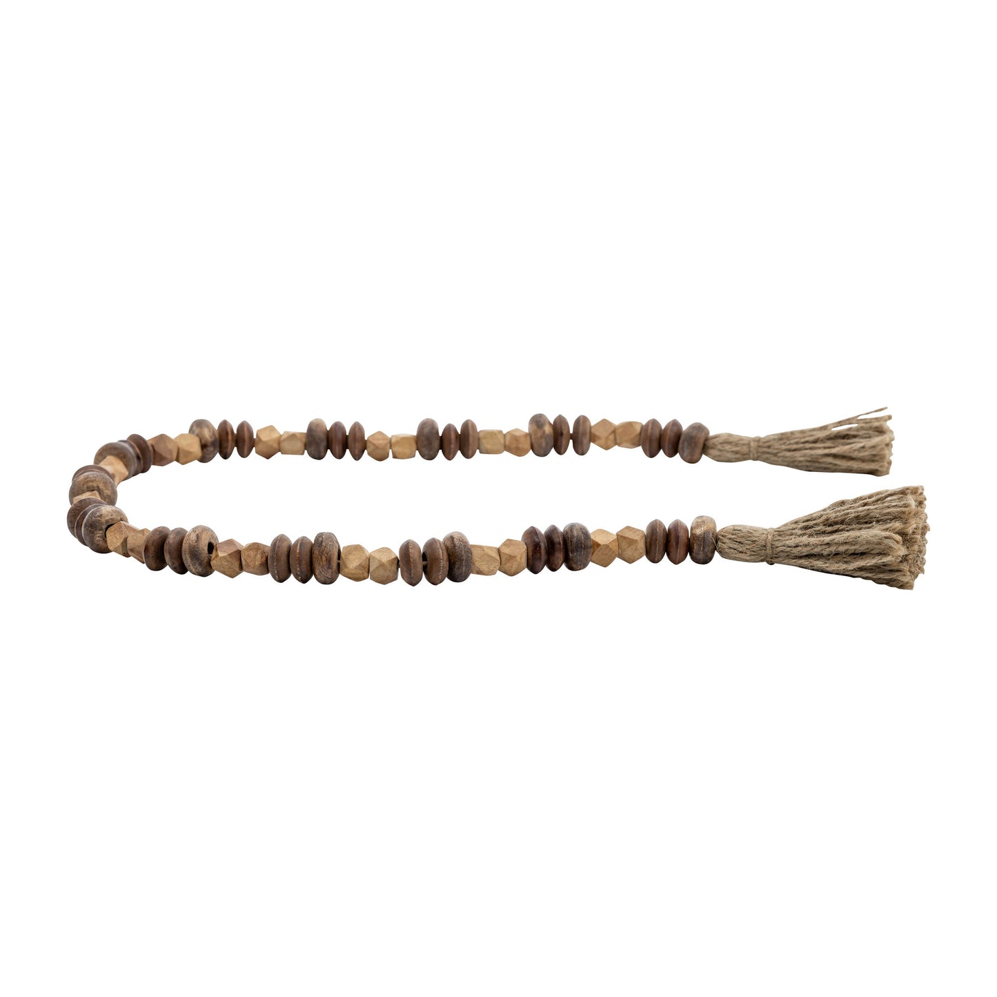 Wood, 26" 2-tone Bead Garland, Natural