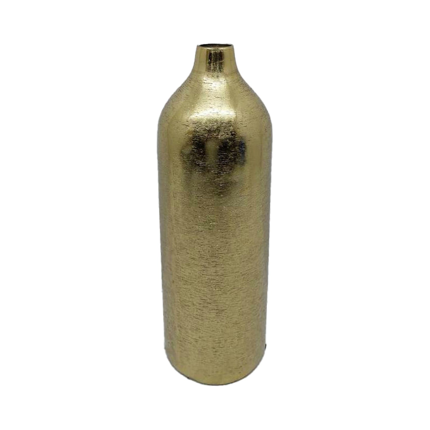 Metal, 15"h Cylinder Vase, Gold
