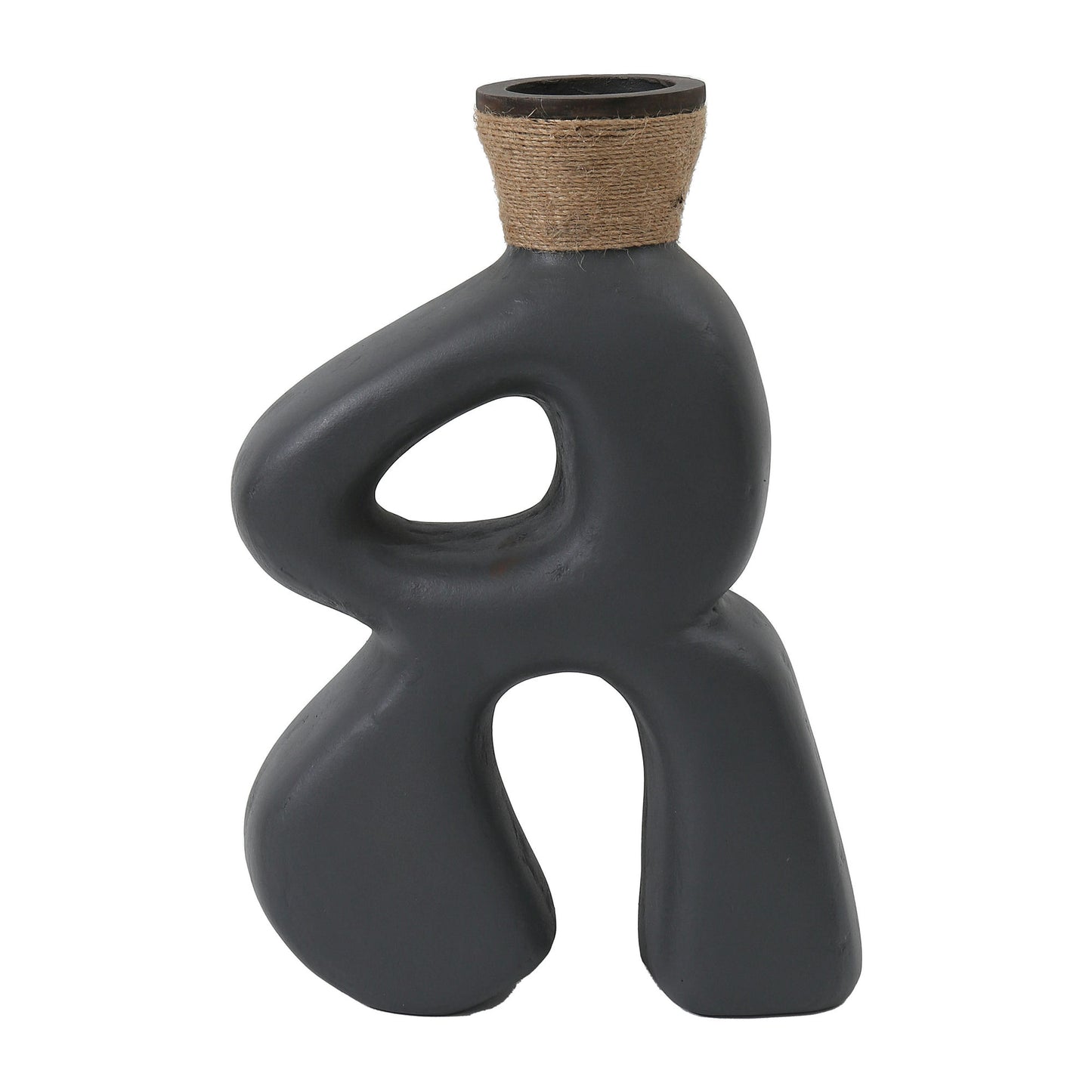 Ecomix, 16"h Abstract Vase, Gray