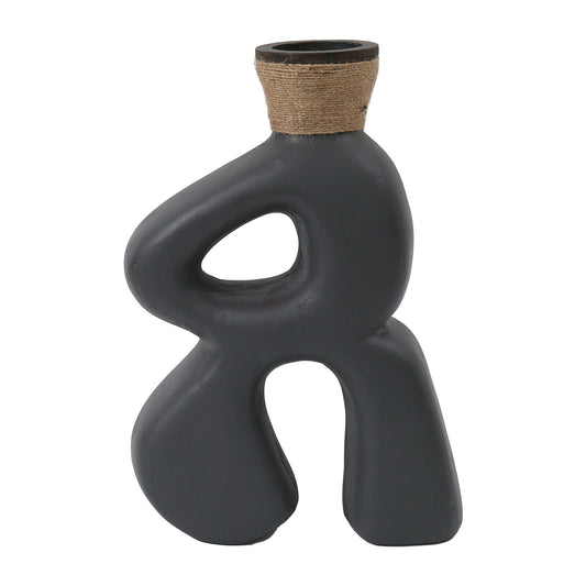 Ecomix, 16"h Abstract Vase, Gray