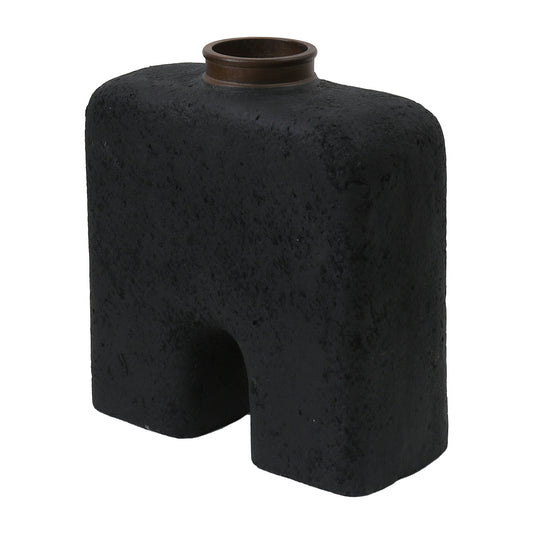 Ecomix, 13"h Abstract Vase, Black