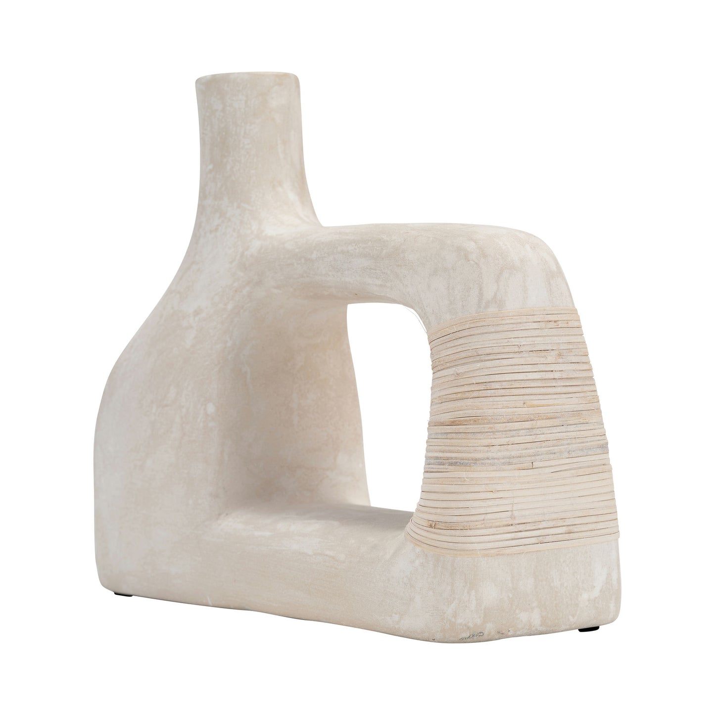 Ecomix, 10"h Abstract Vase, Antique White