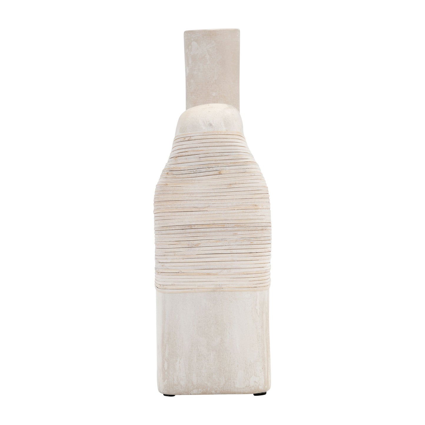 Ecomix, 13"h Abstract Vase, Antique White