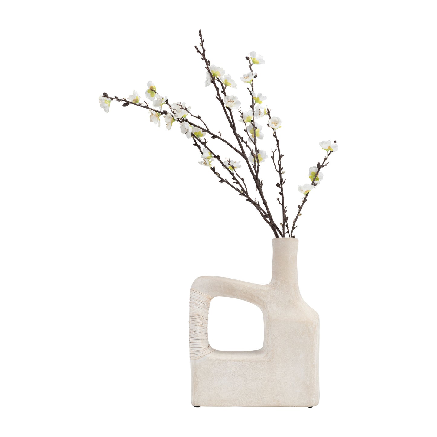 Ecomix, 13"h Abstract Vase, Antique White