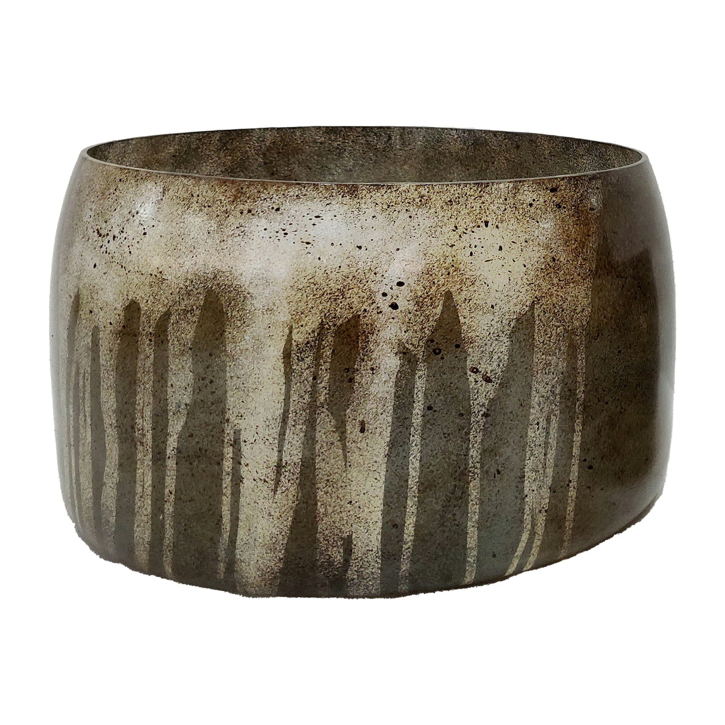 Glass, S/2 10/14" Decorative Bowls, Bronze