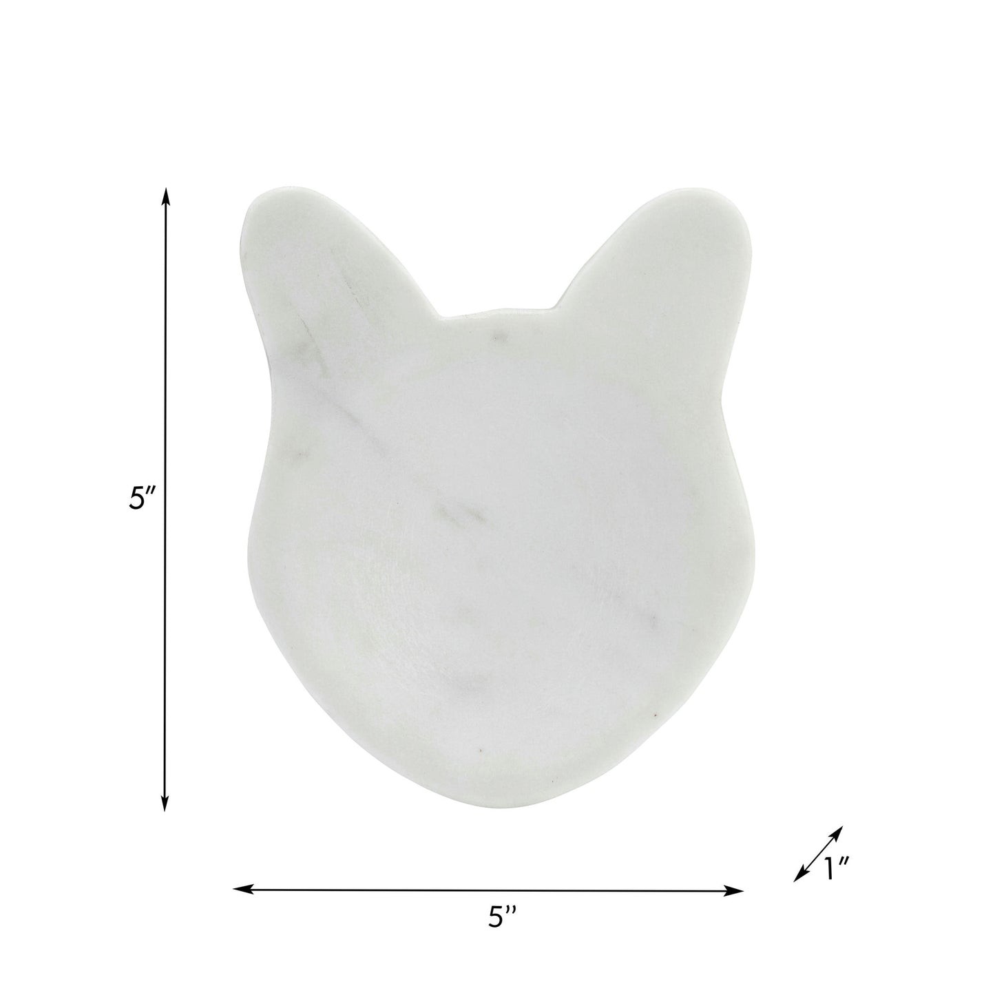 Marble, 5" Cat Tray, White