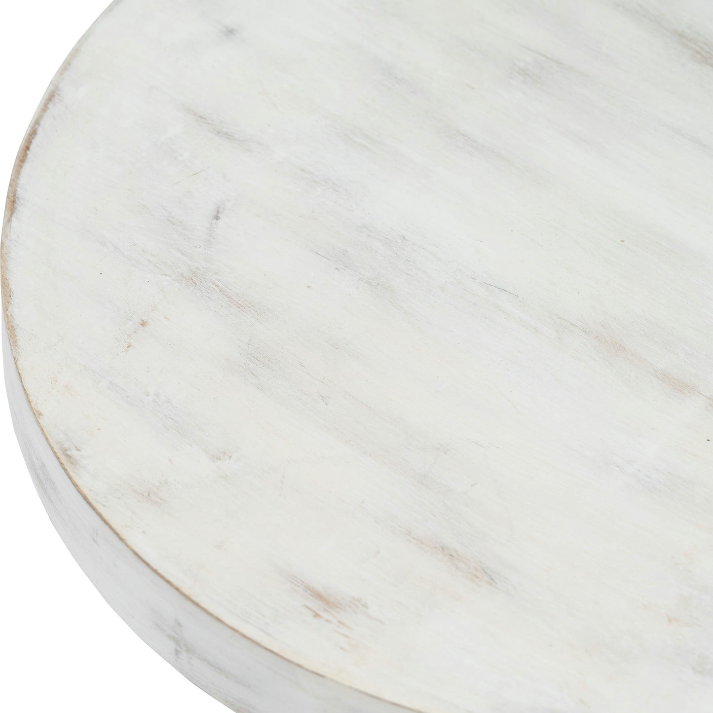Wood, S/2 8/10"d Round Risers White Wash