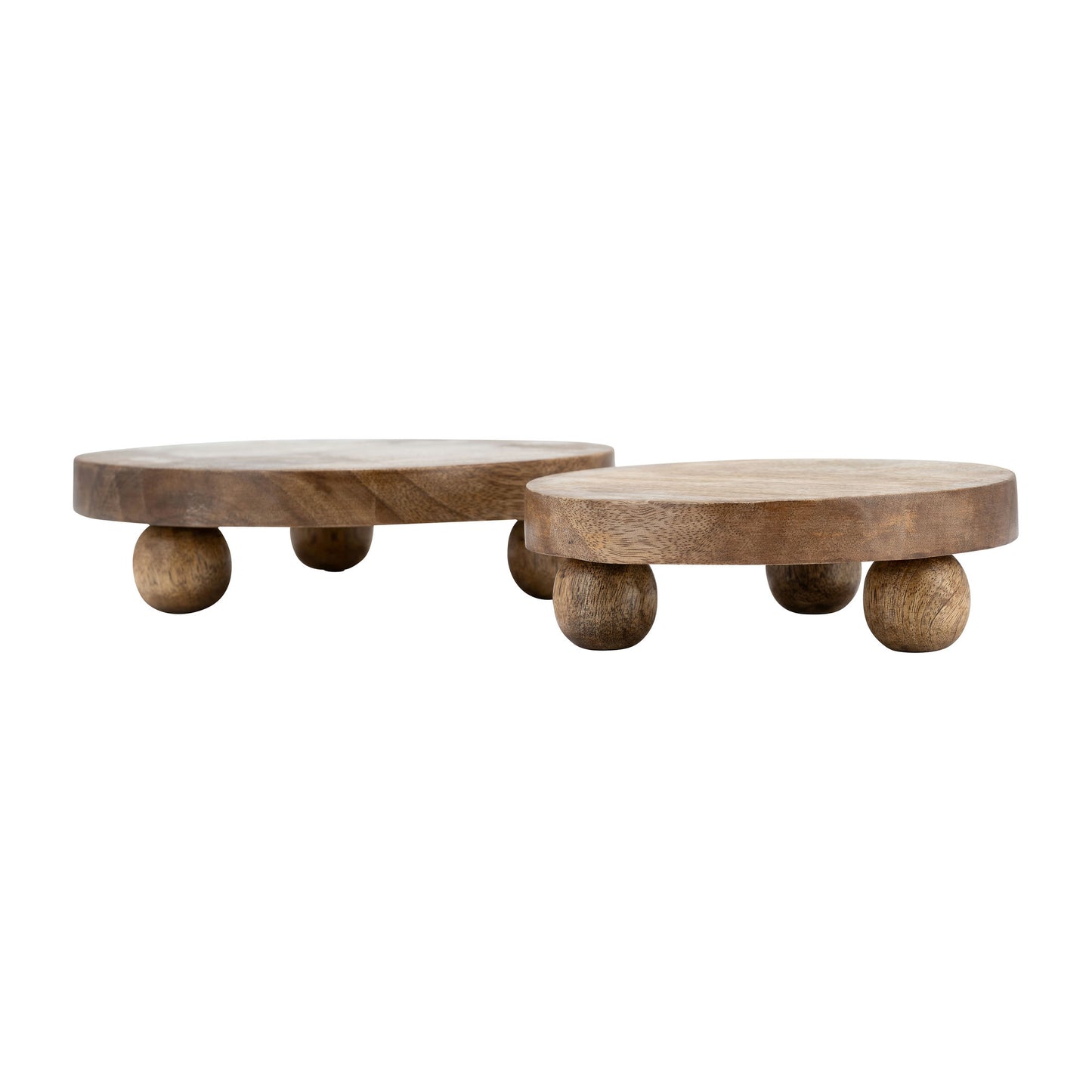 Wood, S/2 8/10"d Round Risers, Natural
