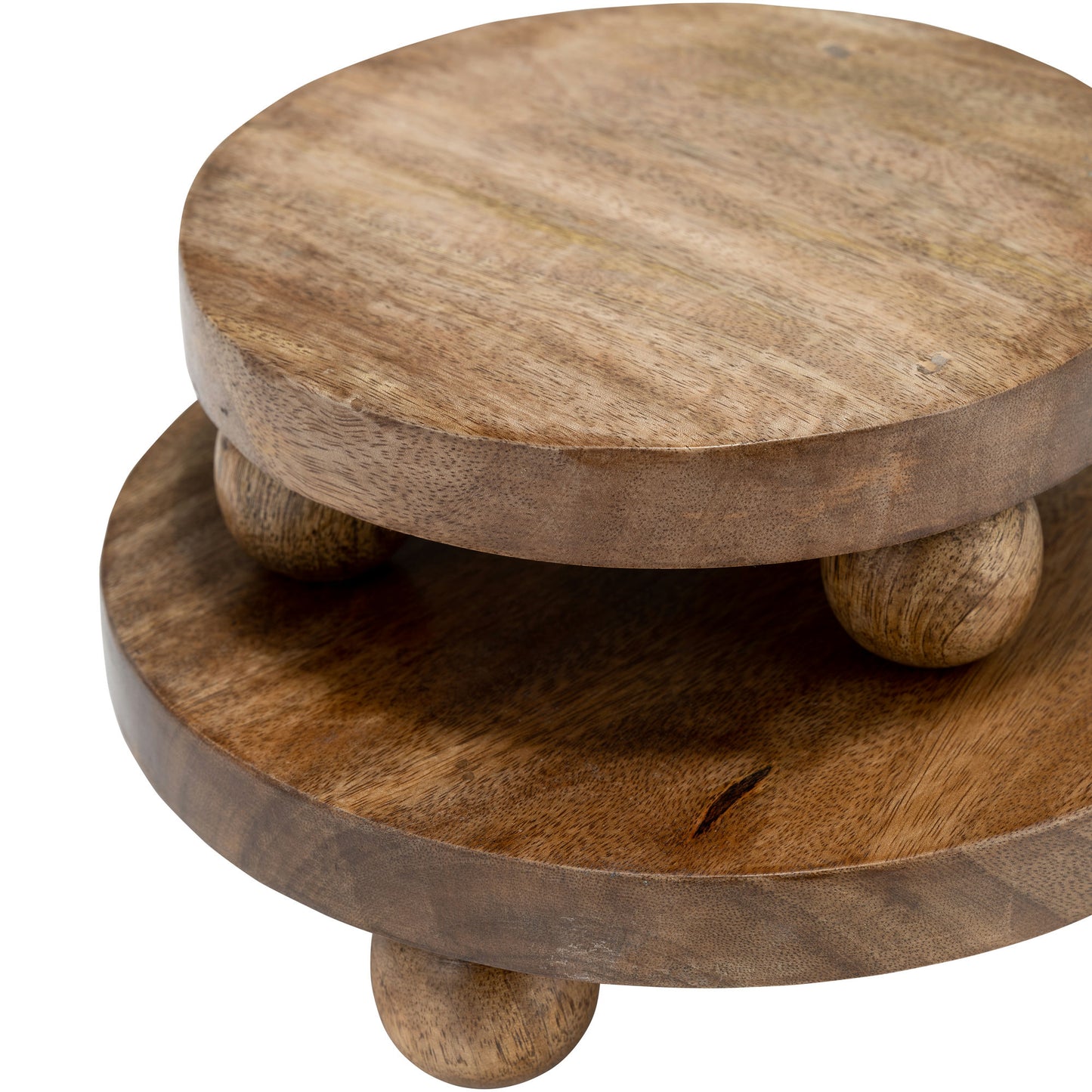 Wood, S/2 8/10"d Round Risers, Natural