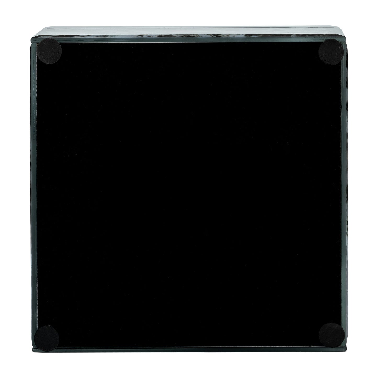 Glass, 6x5" Jewelry Box Quartz Top, Black
