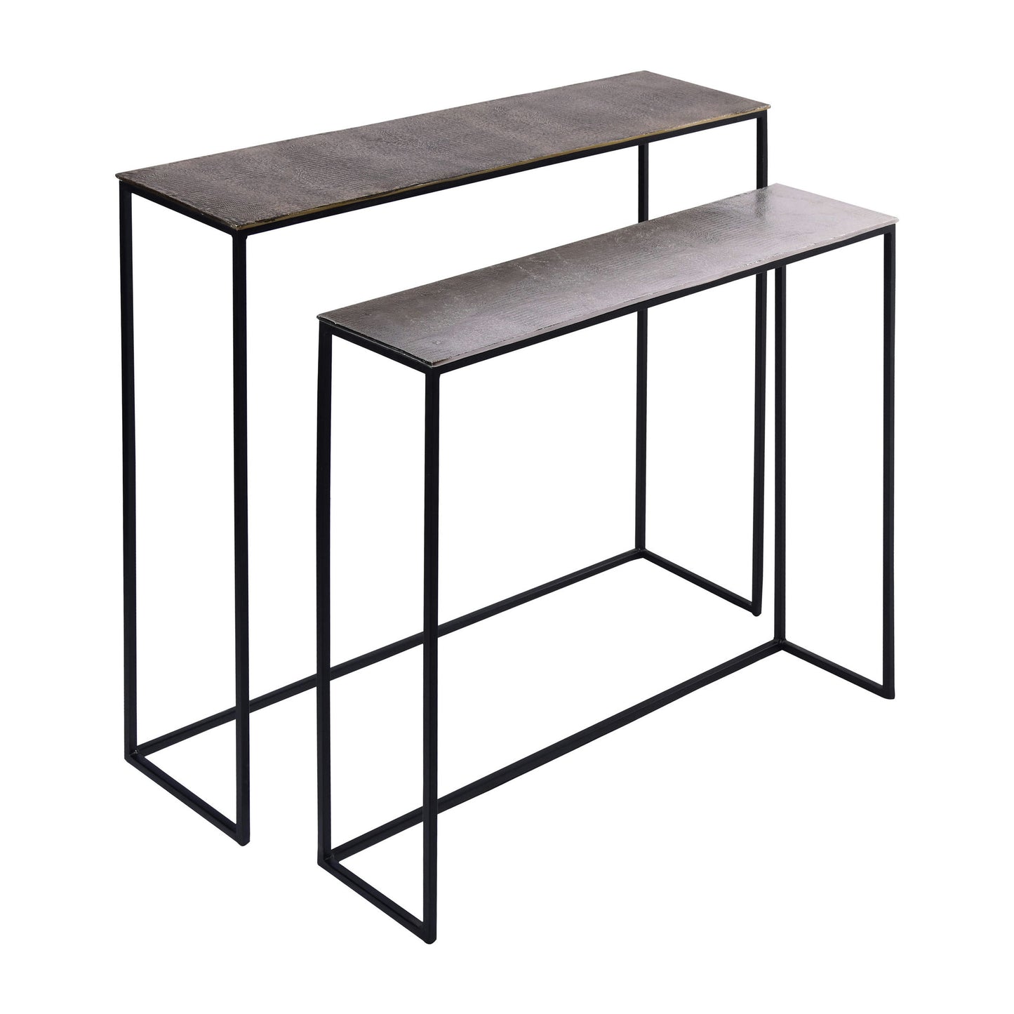 Metal, S/2 32x29/35x33" Nested Side Tables, Gold/