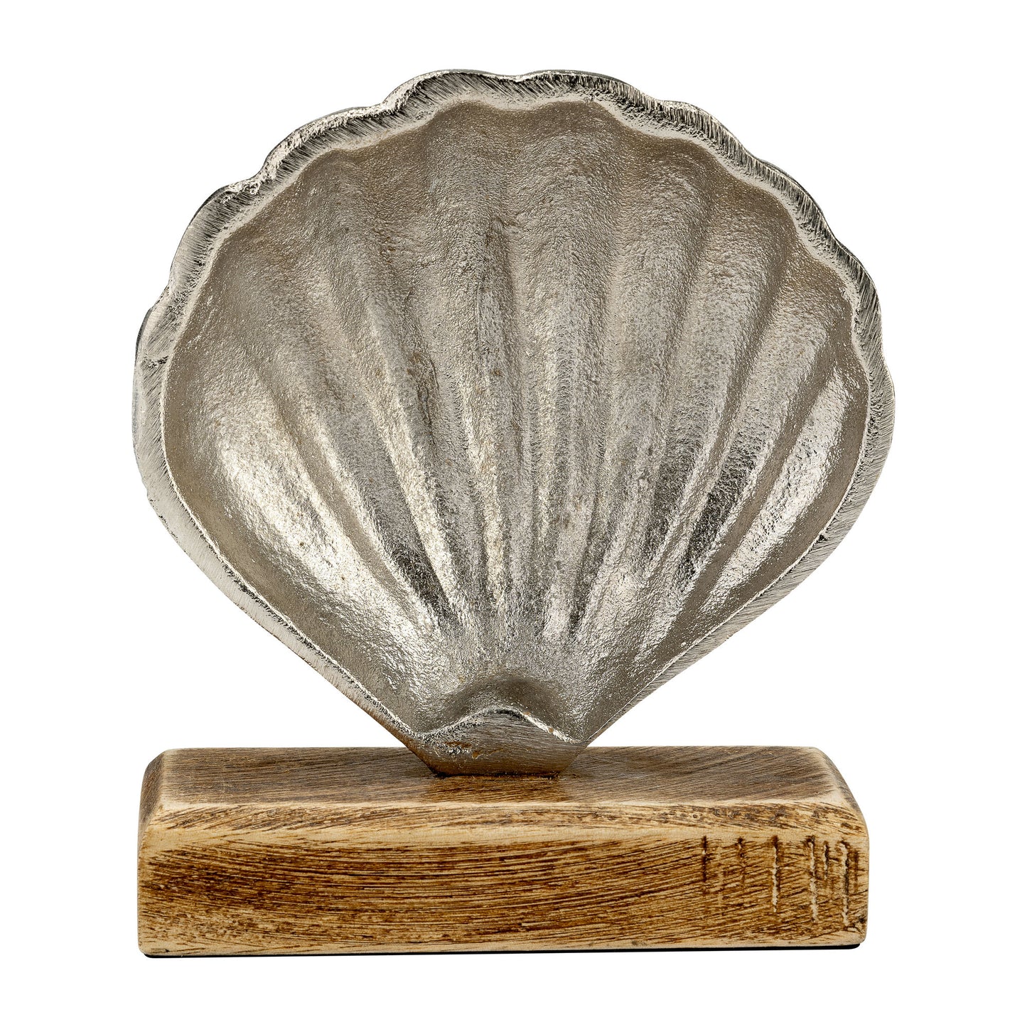 Metal, 6"h Shell W/ Base, Silver