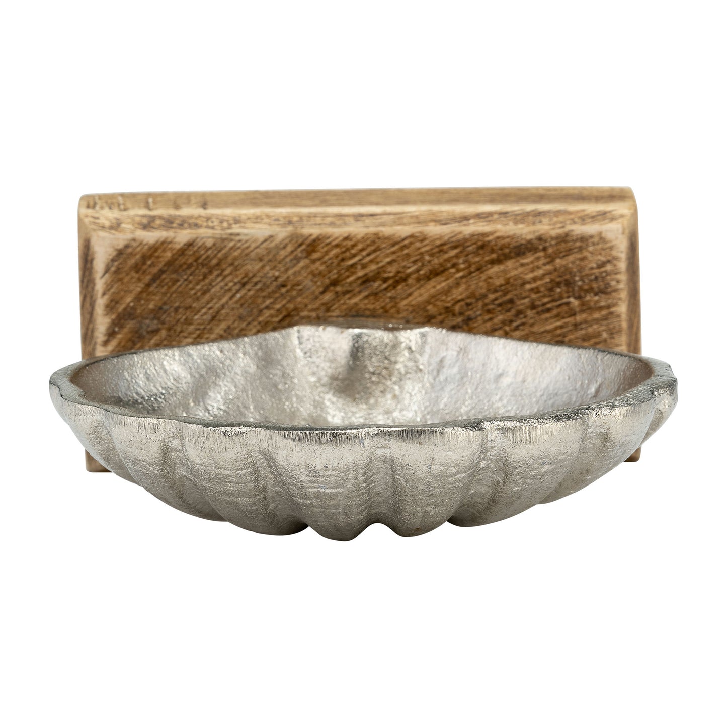 Metal, 6"h Shell W/ Base, Silver