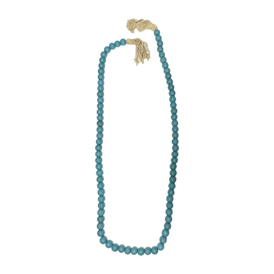 Wood, 84" Beaded Garland, Turq