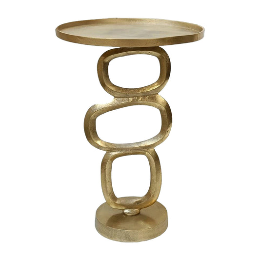 Metal, 15"d/22"h, Gold Ring Modern Side Table, Kd