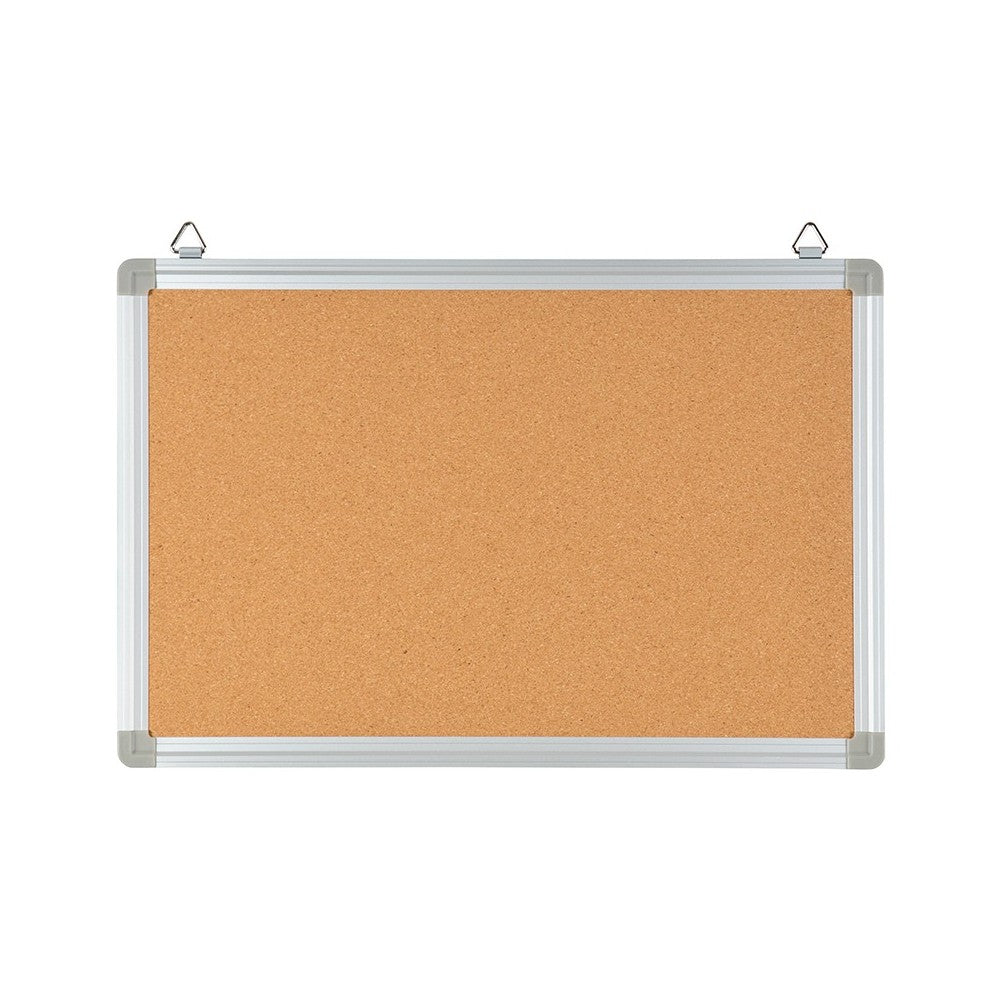 17.75"W x 11.75"H Personal Sized Natural Cork Board with Aluminum Frame