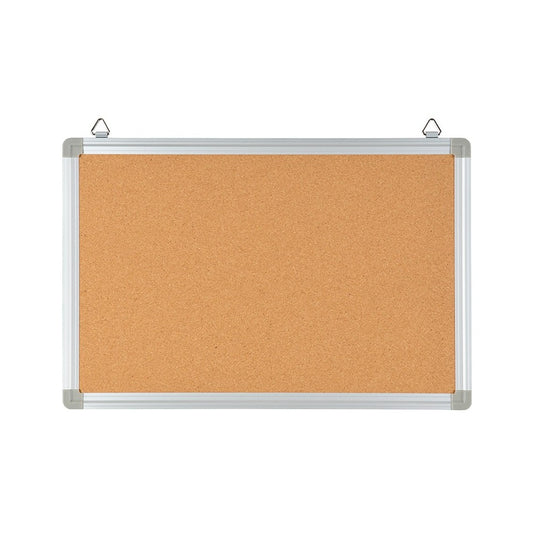 17.75"W x 11.75"H Personal Sized Natural Cork Board with Aluminum Frame
