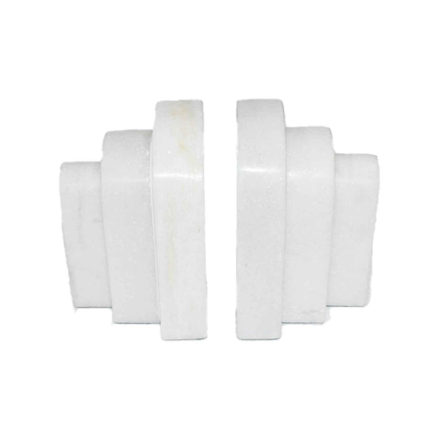 Marble,6"h, Layered Arches Bookends,white