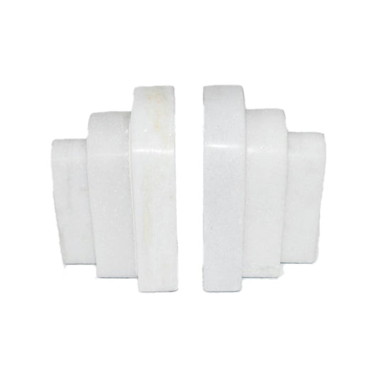 Marble,6"h, Layered Arches Bookends,white