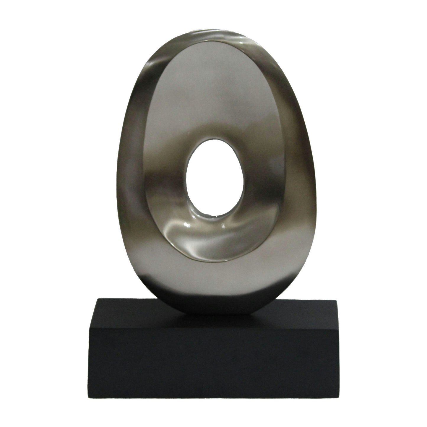 18", Metal Oval Sculpture,slvr/blk