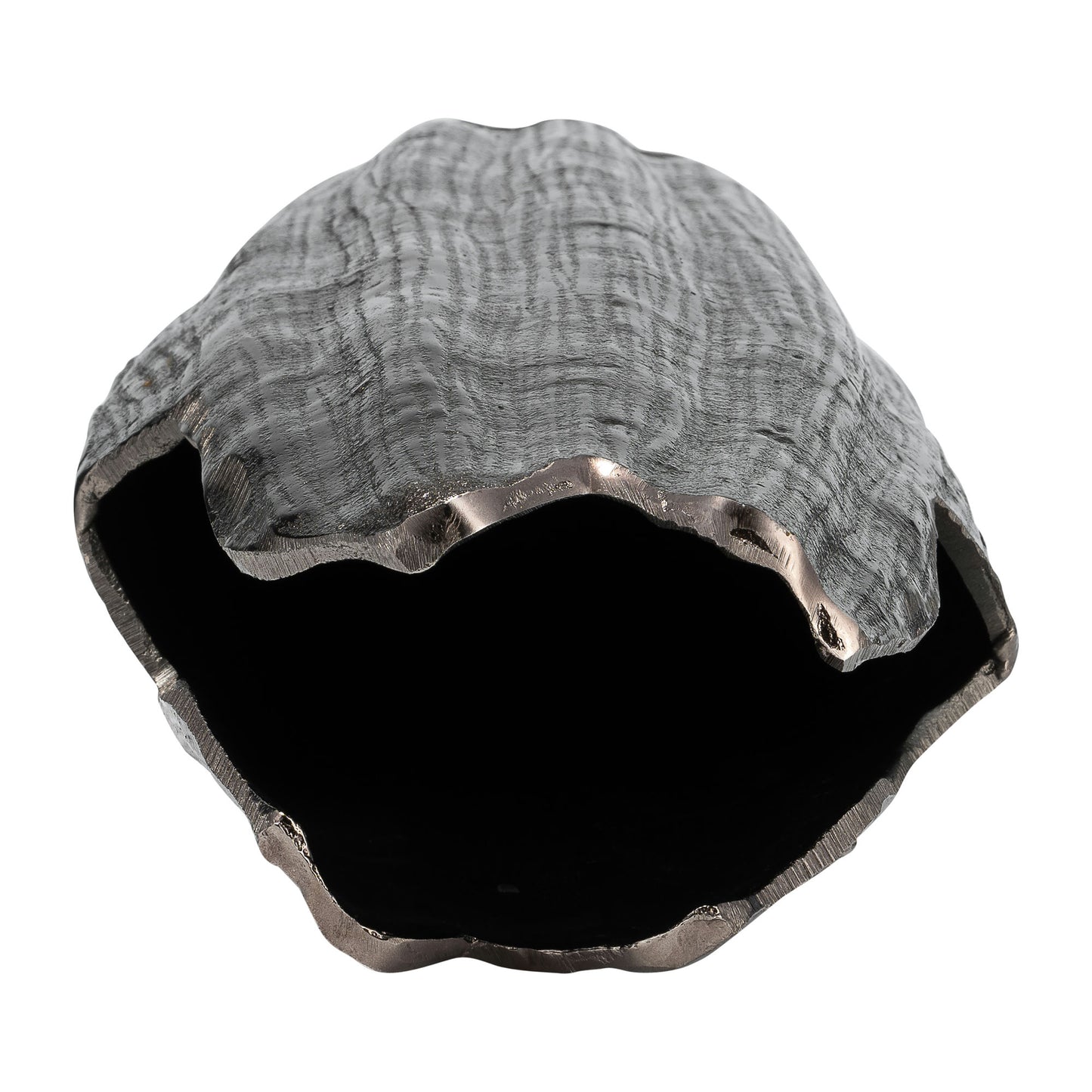 Metal, 24"h, Abstract Ridged Vase,blk Nickel