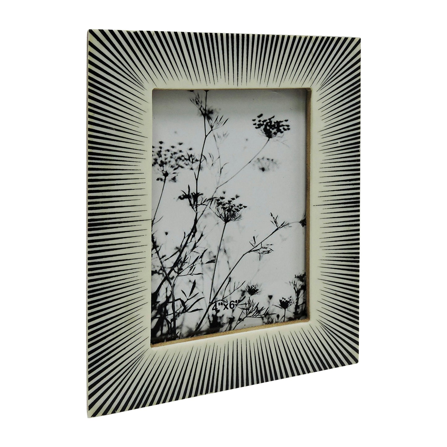 Resin,4x6 Burst Lines Photo Frame,black/white