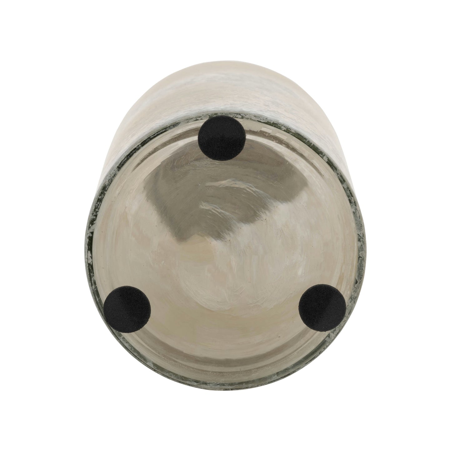Glass, 14" Vase W/ Pinwheel Top, Ivory/beige