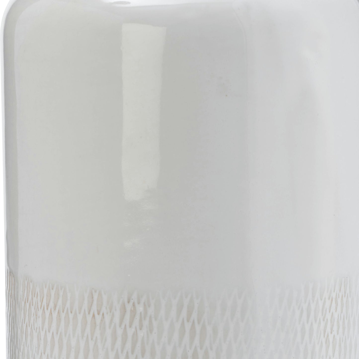 Cer, 18"h Grooved Vase, Ivory