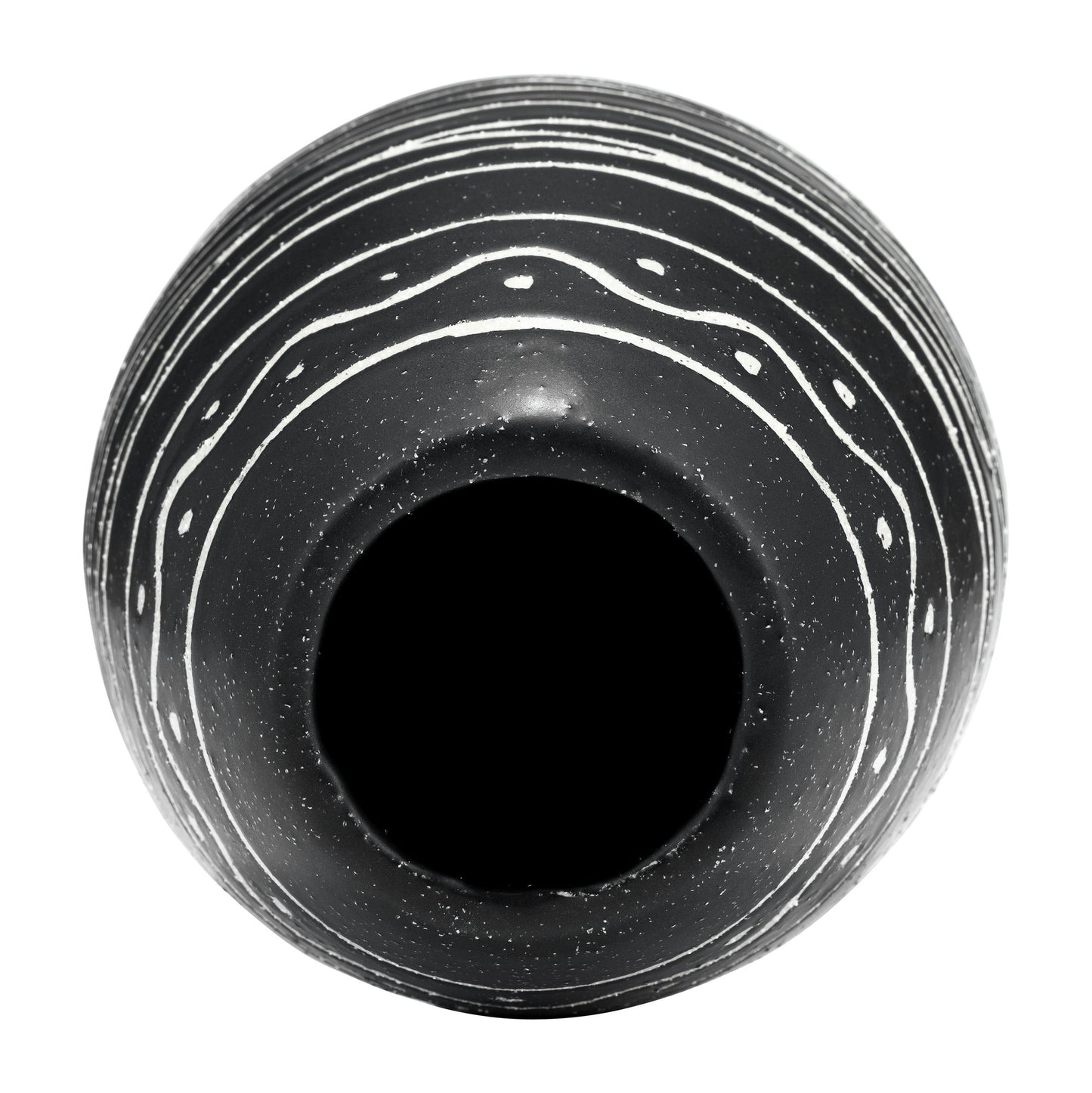 Cer, 8"h Tribal Vase, Black/white