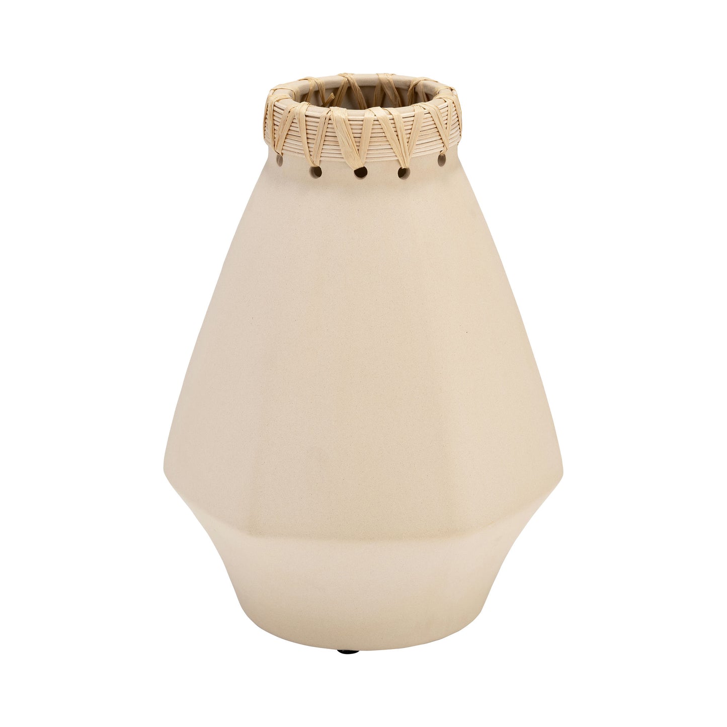 Cer, 10"h Vase W/ Weaving, Natural