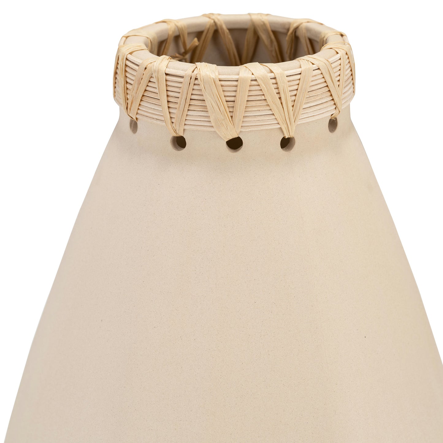 Cer, 10"h Vase W/ Weaving, Natural